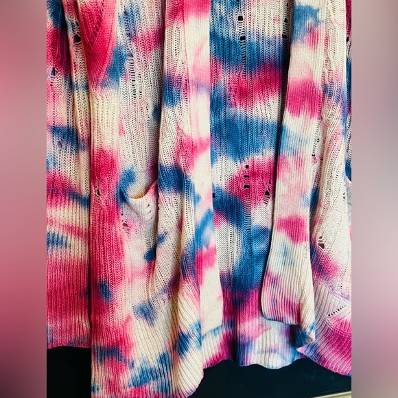 Zadig & Voltaire Addison Tie Dyed Cardigan Sweater 100% Cashmere - Picture 5 of 7